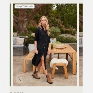 Frank and Eileen Rory Shirt Dress. Black. XS